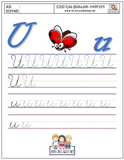 ü harfi çizgi çalışması